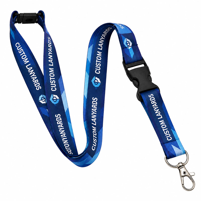 Full Color Lanyards Withplastic detachable side-release and breackaway clip buckle