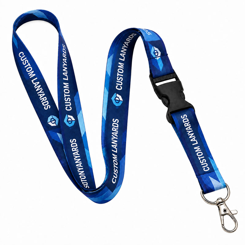 Full Color Lanyards With plastic detachable side-release buckle